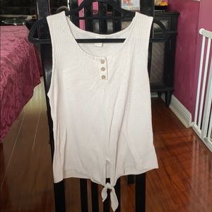 Paper Crane Tie front textured tank